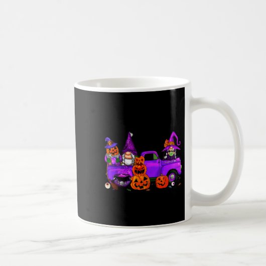 Halloween Truck Gnome Witch Pumpkin Boo Ghost Funn Kaffeetasse (Rechts)