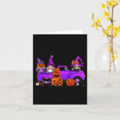 Halloween Truck Gnome Witch Pumpkin Boo Ghost Funn Karte (Gelbe Blume)