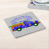 Halloween Truck Pumpkin Day Behalte Goblins weg Rechteckiger Pappuntersetzer (angewinkelt)