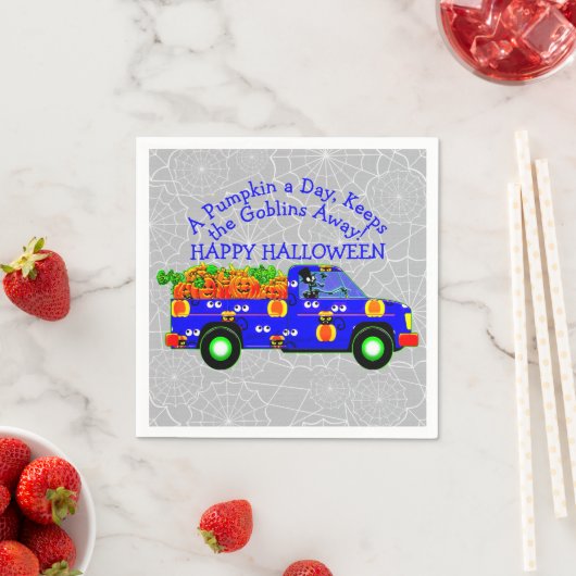 Halloween Truck Pumpkin Day Behalte Goblins weg Serviette (Beispiel)