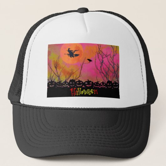 Halloween Trucker Hat Truckerkappe (Vorderseite)