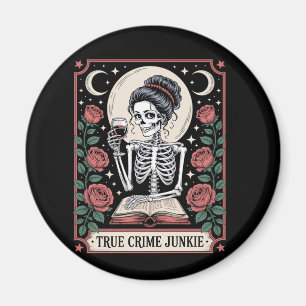 Halloween True Crime Junkie Tarot Card Magnet