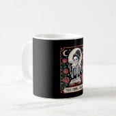 Halloween True Crime Junkie Tarotkarte Kaffeetasse (Vorderseite Links)