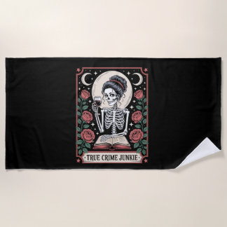 Halloween True Crime Junkie Tarotkarte Strandtuch