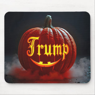 Halloween Trump Jack-o-lantern im Nebel Mousepad