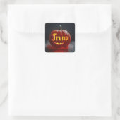 Halloween Trump Jack-o-lantern in Nebel Quadratischer Aufkleber (Tasche)