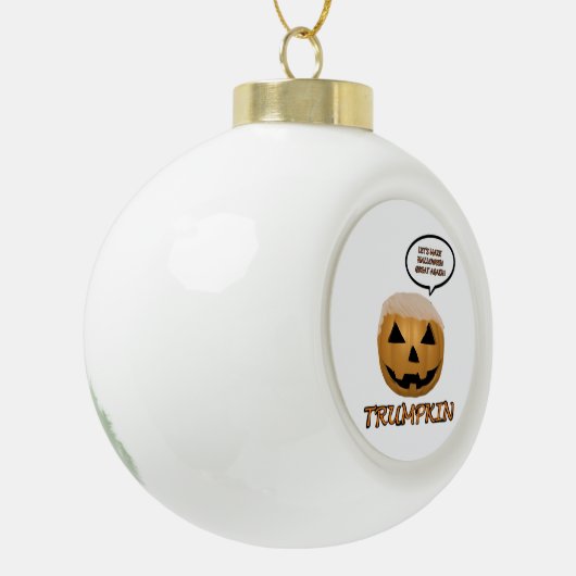 Halloween Trumpkin Angepasst Keramik Kugel-Ornament (Links)