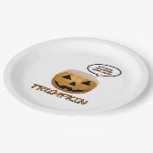 Halloween Trumpkin Angepasst Pappteller (Schrägansicht)