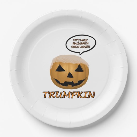 Halloween Trumpkin Angepasst Pappteller (Vorderseite)