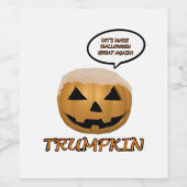 Halloween Trumpkin Angepasst Weinetikett (Einzelnes Label)