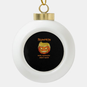 Halloween Trumpkin Classic Funny Keramik Kugel-Ornament