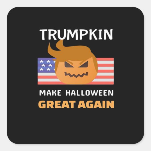 Halloween Trumpkin Classic Quadratischer Aufkleber (Vorderseite)