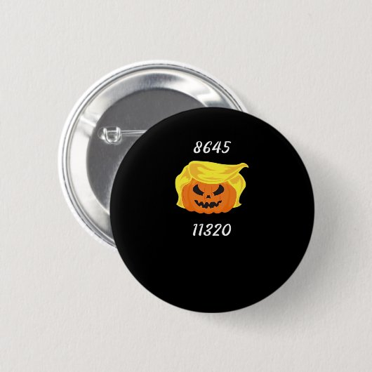 Halloween Trumpkin Design Button (Vorne & Hinten)