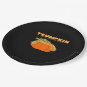 Halloween Trumpkin Donald Funny Pumpkin Make Hallo Pappteller (Schrägansicht)