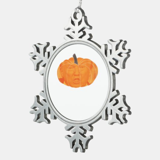 Halloween Trumpkin Extra Classic Schneeflocken Zinn-Ornament (Rechts)