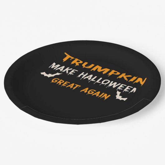 Halloween Trumpkin Funny Halloween Great Agai Pappteller (Schrägansicht)