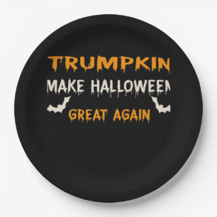 Halloween Trumpkin Funny Halloween Great Agai Pappteller