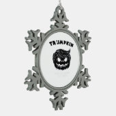 Halloween Trumpkin Funny Halloween-Kostüm Schneeflocken Zinn-Ornament (Links)