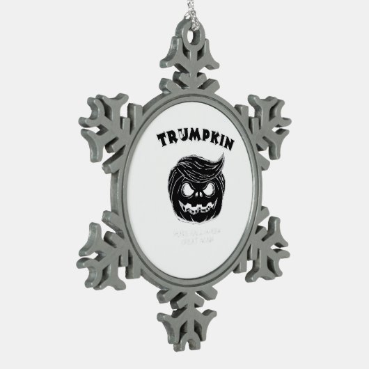 Halloween Trumpkin Funny Halloween-Kostüm Schneeflocken Zinn-Ornament (Links)