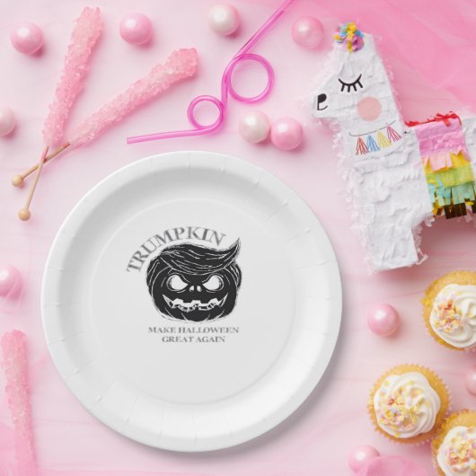 Halloween Trumpkin Funny & Niedliches Halloween-Ko Pappteller (Party)