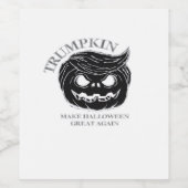 Halloween Trumpkin Funny & Niedliches Halloween-Ko Weinetikett (Einzelnes Label)