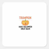 Halloween Trumpkin - Funny Pumpkin Graphen für Hal Quadratischer Aufkleber (Vorderseite)