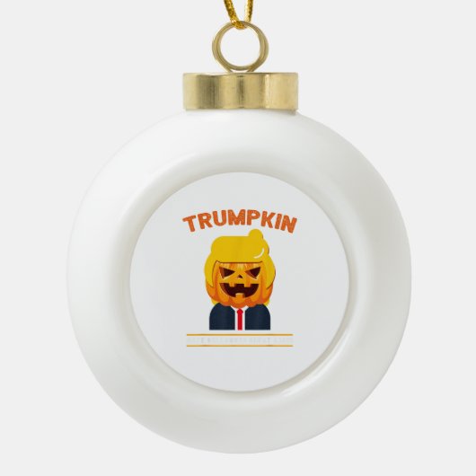 Halloween Trumpkin Funny Pumpkin Halloween Keramik Kugel-Ornament (Vorderseite)