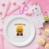 Halloween Trumpkin Funny Pumpkin Halloween Pappteller (Party)