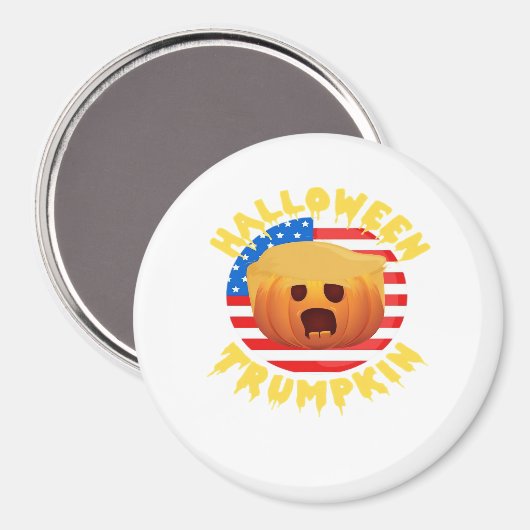 Halloween Trumpkin Funny Pumpkin Parody Magnet (Vorderseite/Rückseite)