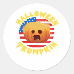 Halloween Trumpkin Funny Pumpkin Parody Runder Aufkleber