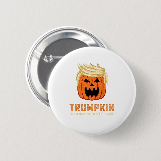 Halloween Trumpkin Funny - Spooky Parody Slogan Button (Vorne & Hinten)