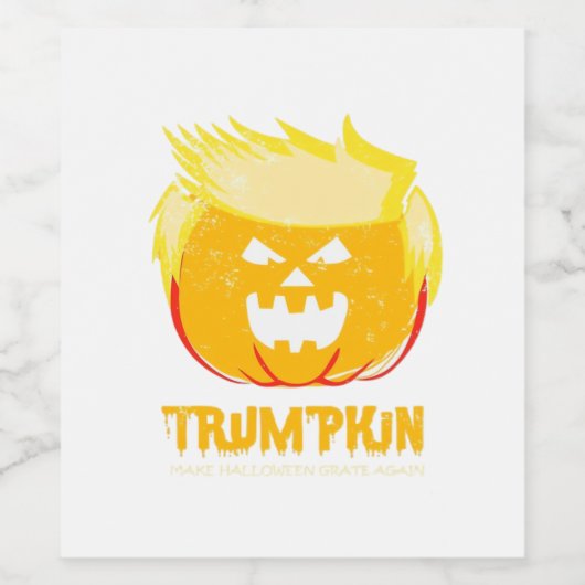 Halloween Trumpkin Funny Weinetikett (Einzelnes Label)