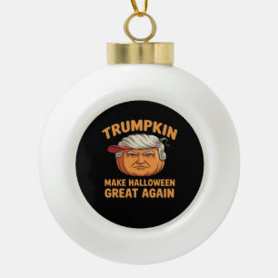 Halloween Trumpkin Halloween Great Again Funn Keramik Kugel-Ornament