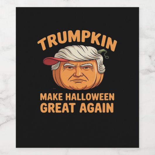 Halloween Trumpkin Halloween Great Again Funn Weinetikett (Einzelnes Label)