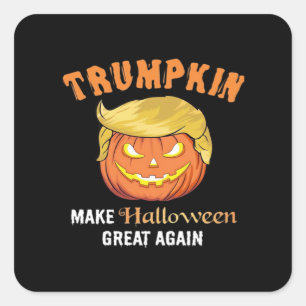 Halloween Trumpkin - Halloween wieder groß Quadratischer Aufkleber
