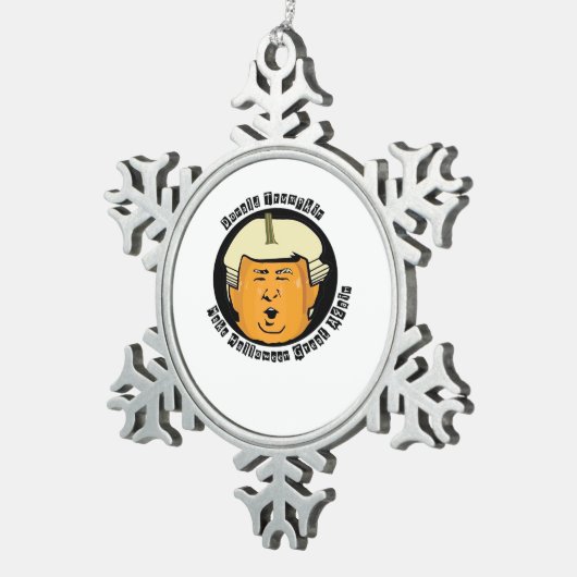 Halloween Trumpkin Pumpkin Classic Schneeflocken Zinn-Ornament (Rechts)