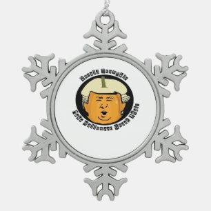 Halloween Trumpkin Pumpkin Classic Schneeflocken Zinn-Ornament