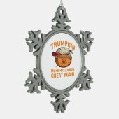 Halloween Trumpkin - Spooky Parody-Zitat für Hallo Schneeflocken Zinn-Ornament (Links)
