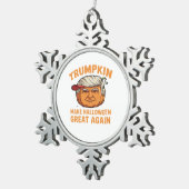 Halloween Trumpkin - Spooky Parody-Zitat für Hallo Schneeflocken Zinn-Ornament (Rechts)