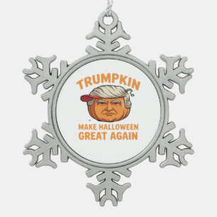 Halloween Trumpkin - Spooky Parody-Zitat für Hallo Schneeflocken Zinn-Ornament