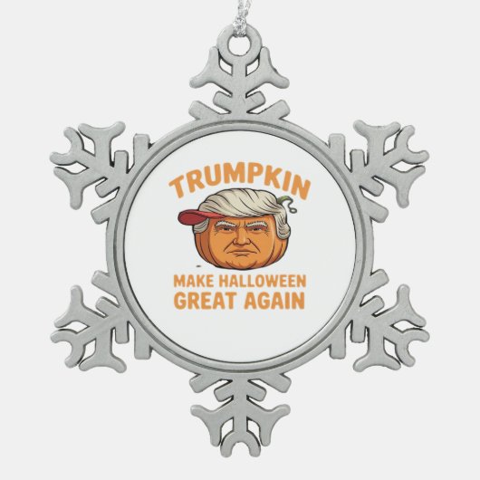Halloween Trumpkin - Spooky Parody-Zitat für Hallo Schneeflocken Zinn-Ornament (Vorderseite)