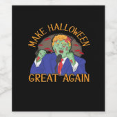 Halloween Trumpkin Tri-Blend Weinetikett (Einzelnes Label)