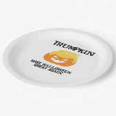 Halloween Trumpkin V3 Pappteller (Schrägansicht)