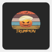 Halloween Trumpkin Vintag Quadratischer Aufkleber (Vorderseite)