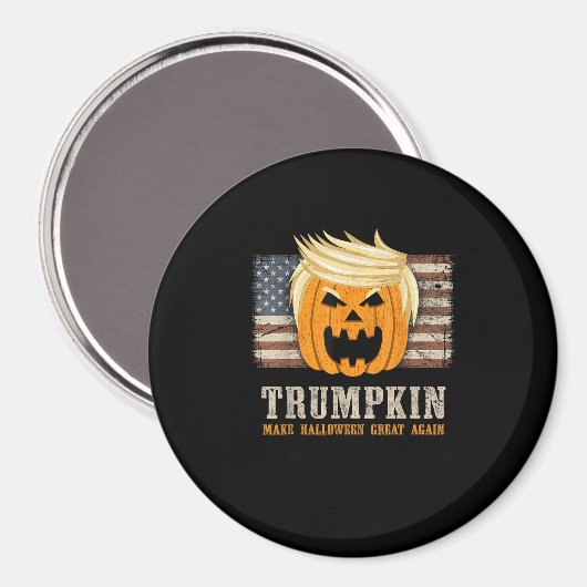 Halloween Trumpkin Vintage Fahne Magnet (Vorderseite/Rückseite)