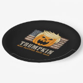 Halloween Trumpkin Vintage Fahne Pappteller (Schrägansicht)