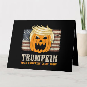 Halloween Trumpkin Vintage US-Flag Karte