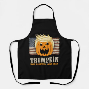 Halloween Trumpkin Vintage US-Flag Schürze