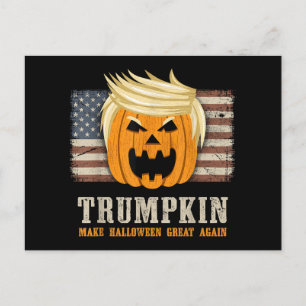 Halloween Trumpkin Vintage-US-Flagge Lustig Feiertagspostkarte