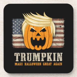 Halloween Trumpkin Vintage US-Flagge Lustig Getränkeuntersetzer